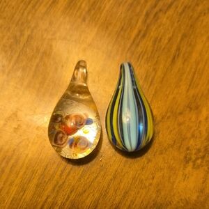 Artisan Glass Teardrop Pendants - Multicolor